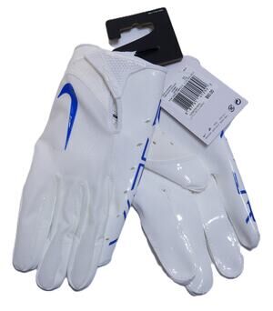 New Nike Vapor Jet 7.0 Football Gloves White Royal Blue Size XXL